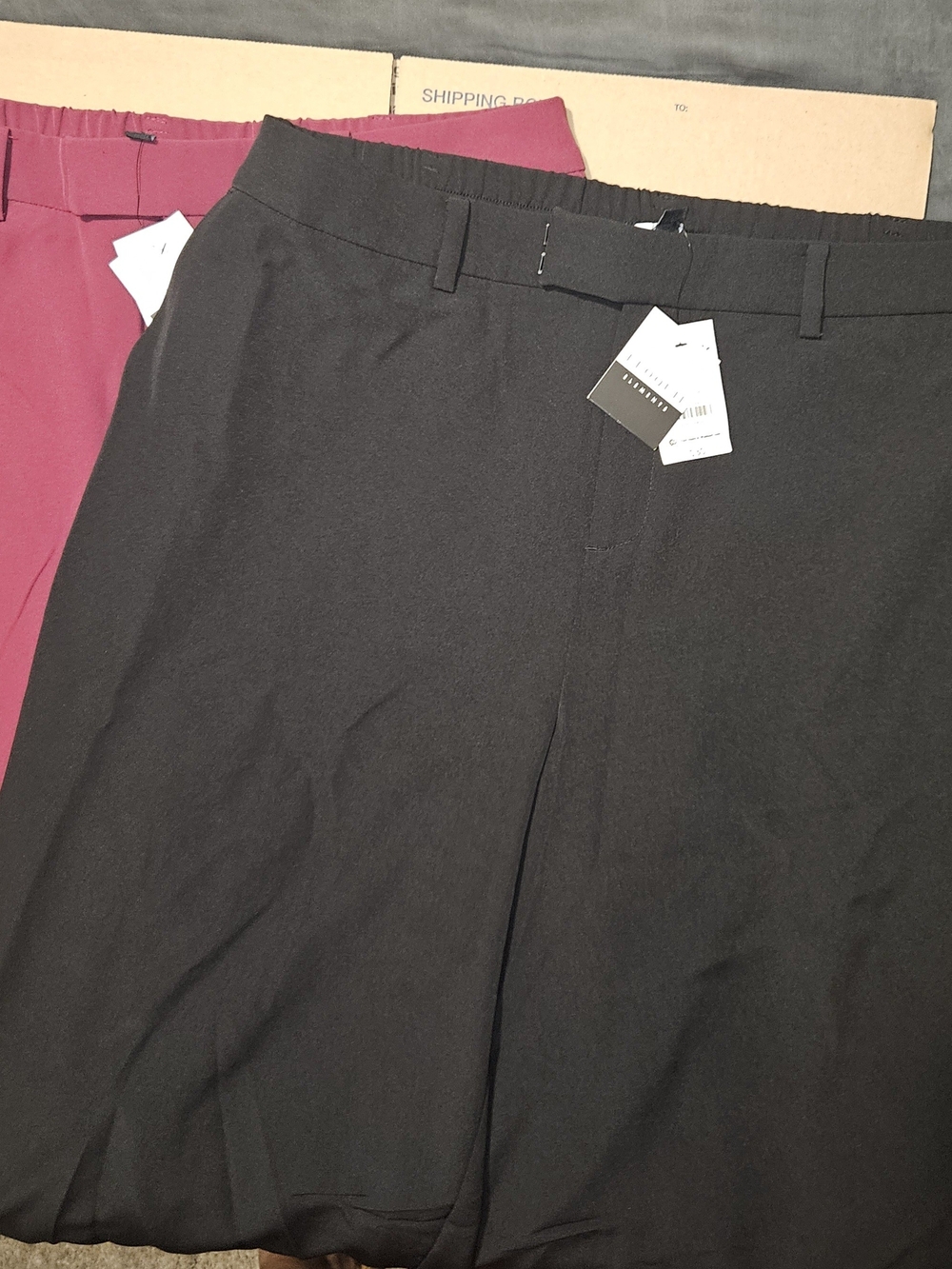 Eloquii Set Of 2 Black and Berry Wide Leg Flat-Front  Dress Pants